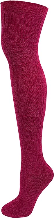 Thigh High Wool Boot Socks | Winter Cable Knit | Women (1 pair)