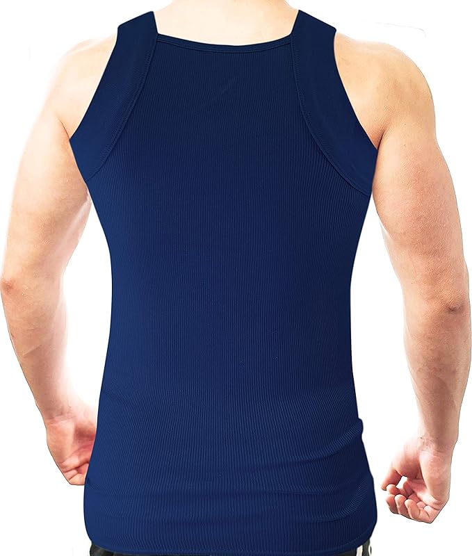 Square Cut G-unit Tank Top | Muscle Rib Basic Color A-Shirts | Men's