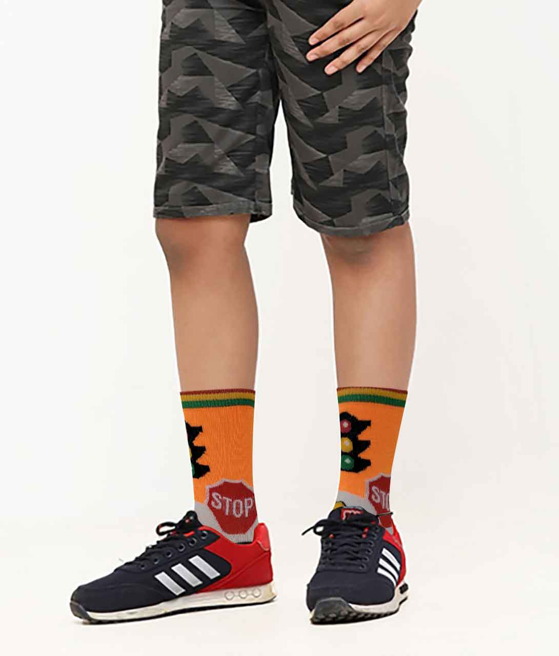 Boys Crew Socks | New Assorted Design (12 Pairs)