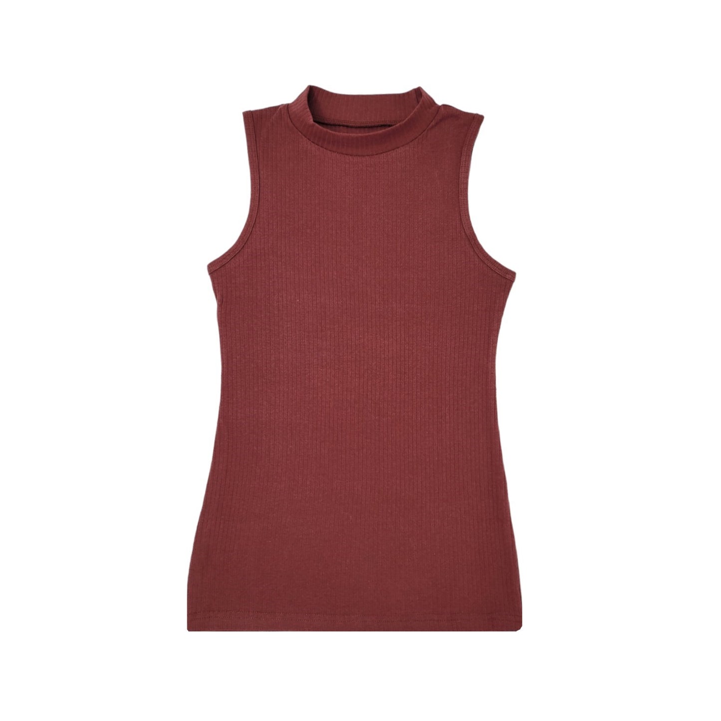 Mock Neck Tank Top | Cotton Blend Assorted Colors | Women