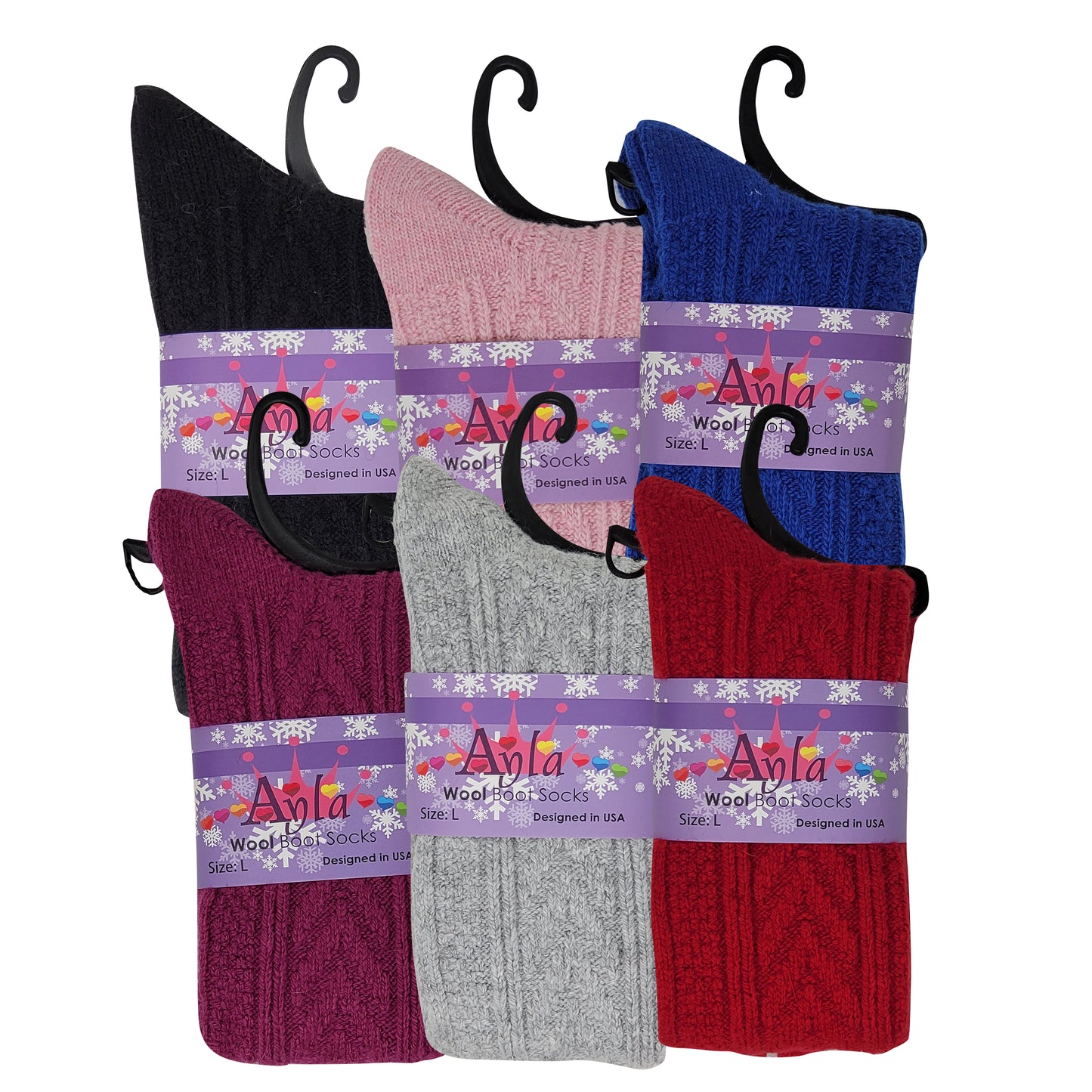 Knee-High Boot Socks | Winter Cable Knit | Kids (6 Pairs)