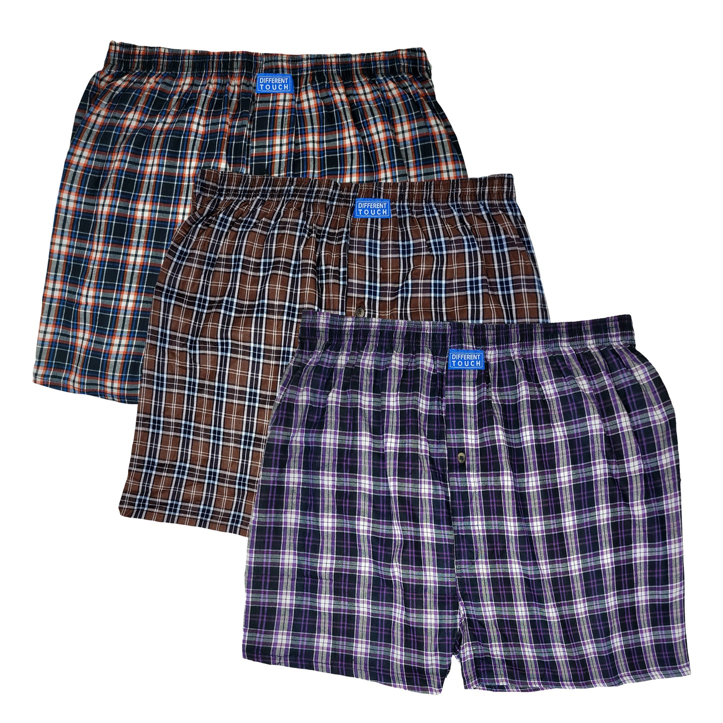 Men's 100% Boxer Shorts Underwear in S-6XL Sizes - Explore the Big and Tall Collection | Three-Pack Different Touch