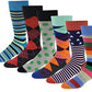 Dress Socks | Combed Cotton Colorful Design | Men's (6 Pairs)