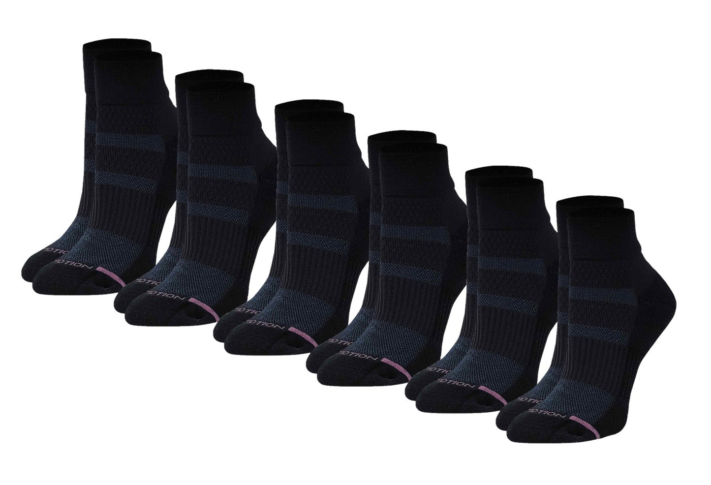 Quarter Socks | Dr Motion Compression Socks | Solid Half-Cushion ( 6 Pack )