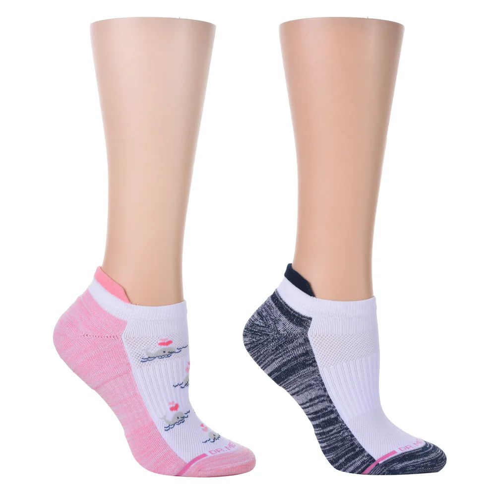 Ankle Compression Socks | Dr Motion Socks |Whale (2 Pack )