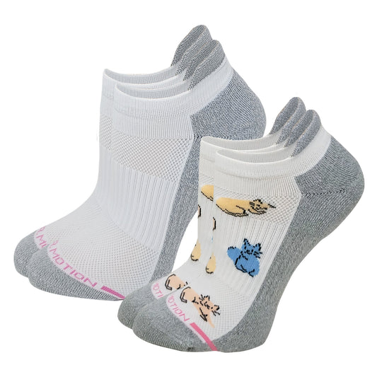 Ankle Compression Socks for women |Cats| Dr. Motion (2 Pack)