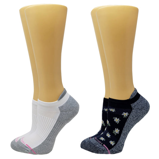 Ankle Compression Socks for women | Navy w/ Daisies | Dr. Motion (2 Pack) (Copy)