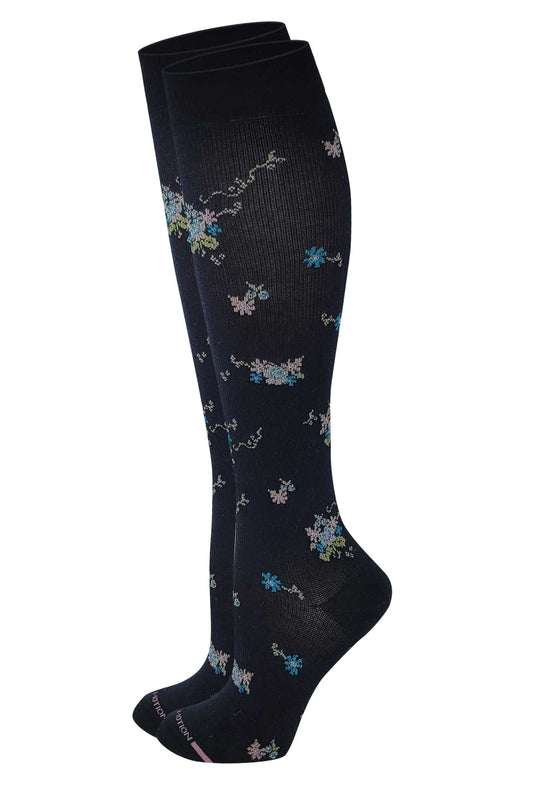 Knee High Compression Socks | Bouquet Floral Design | Women's (1 Pair)