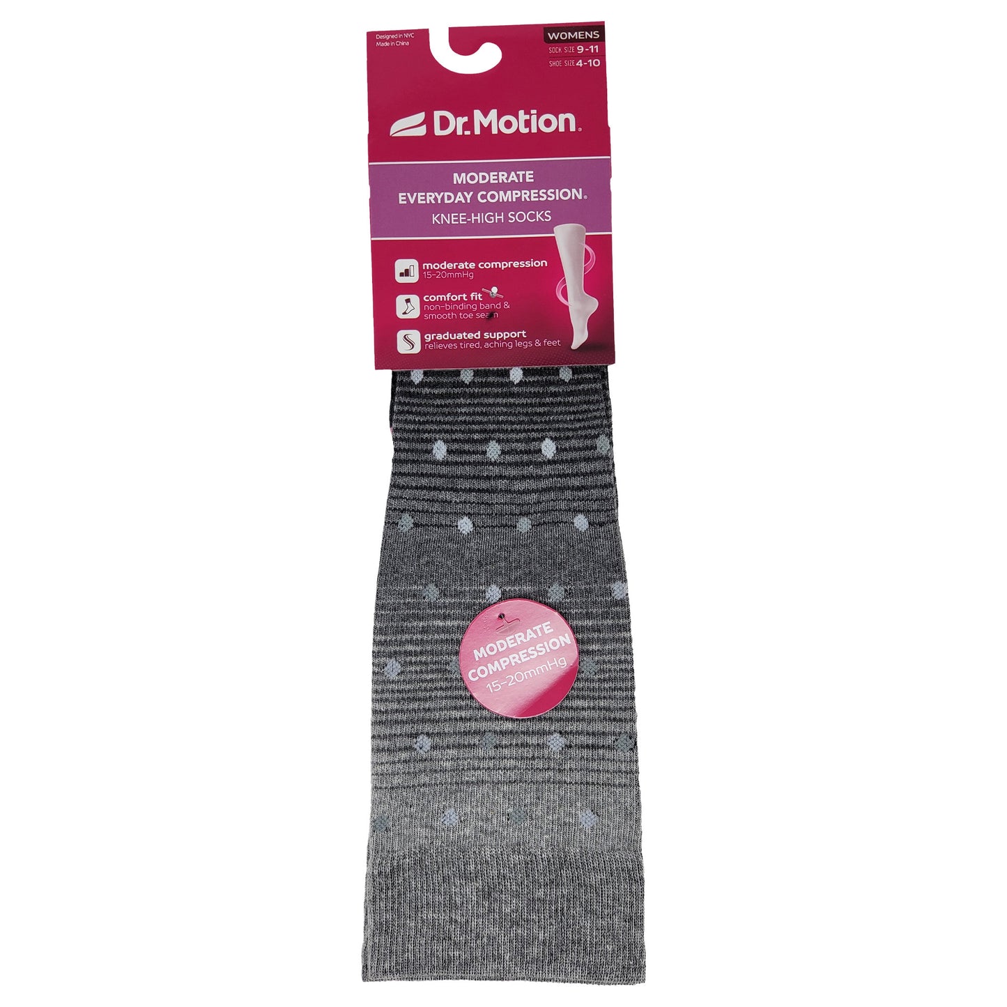 Moderate Everyday Compression Knee-High Socks| Polka Dots| Women's (1 pair)