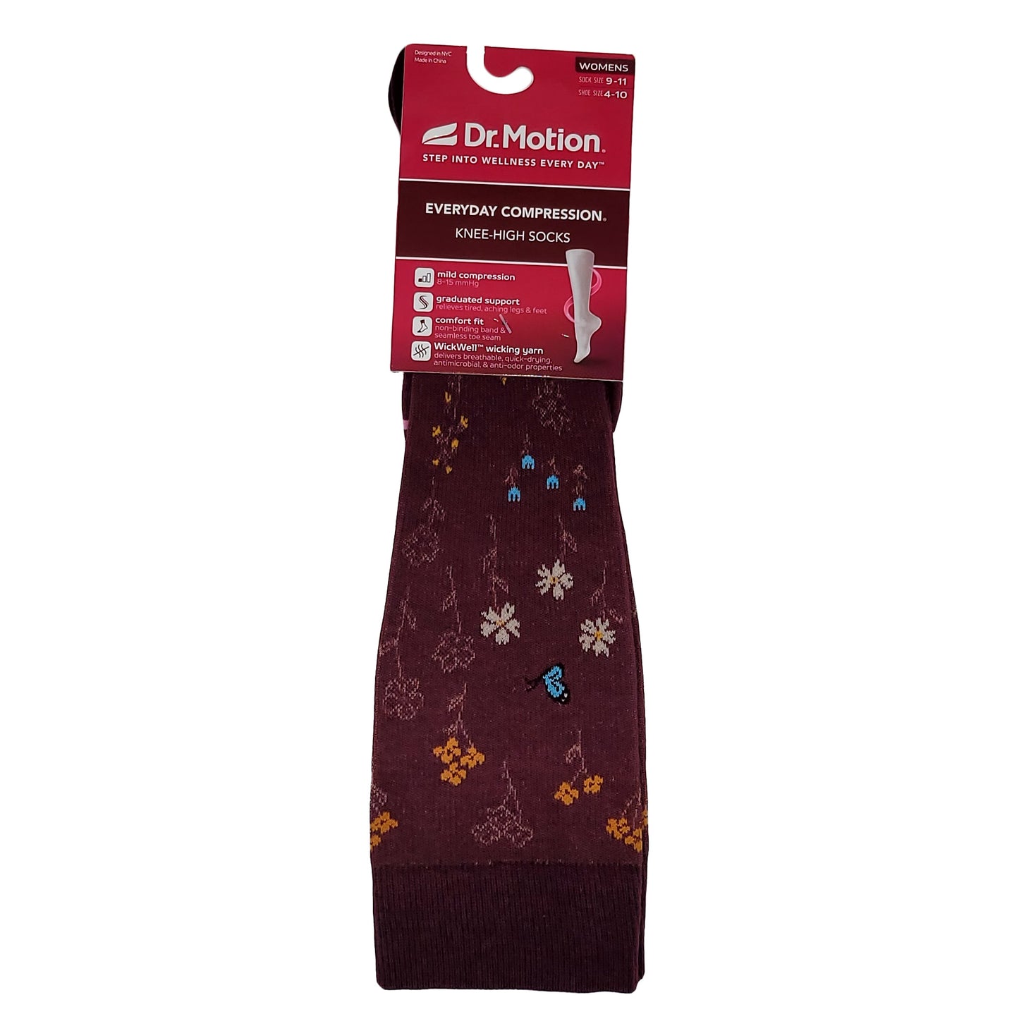 Knee High Compression Socks |Dark cherry| Women's (1 Pair)