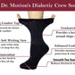 Crew Diabetic Socks | Black White Super Cozy Half-Cushion | Dr Motion ( 4 Pack )