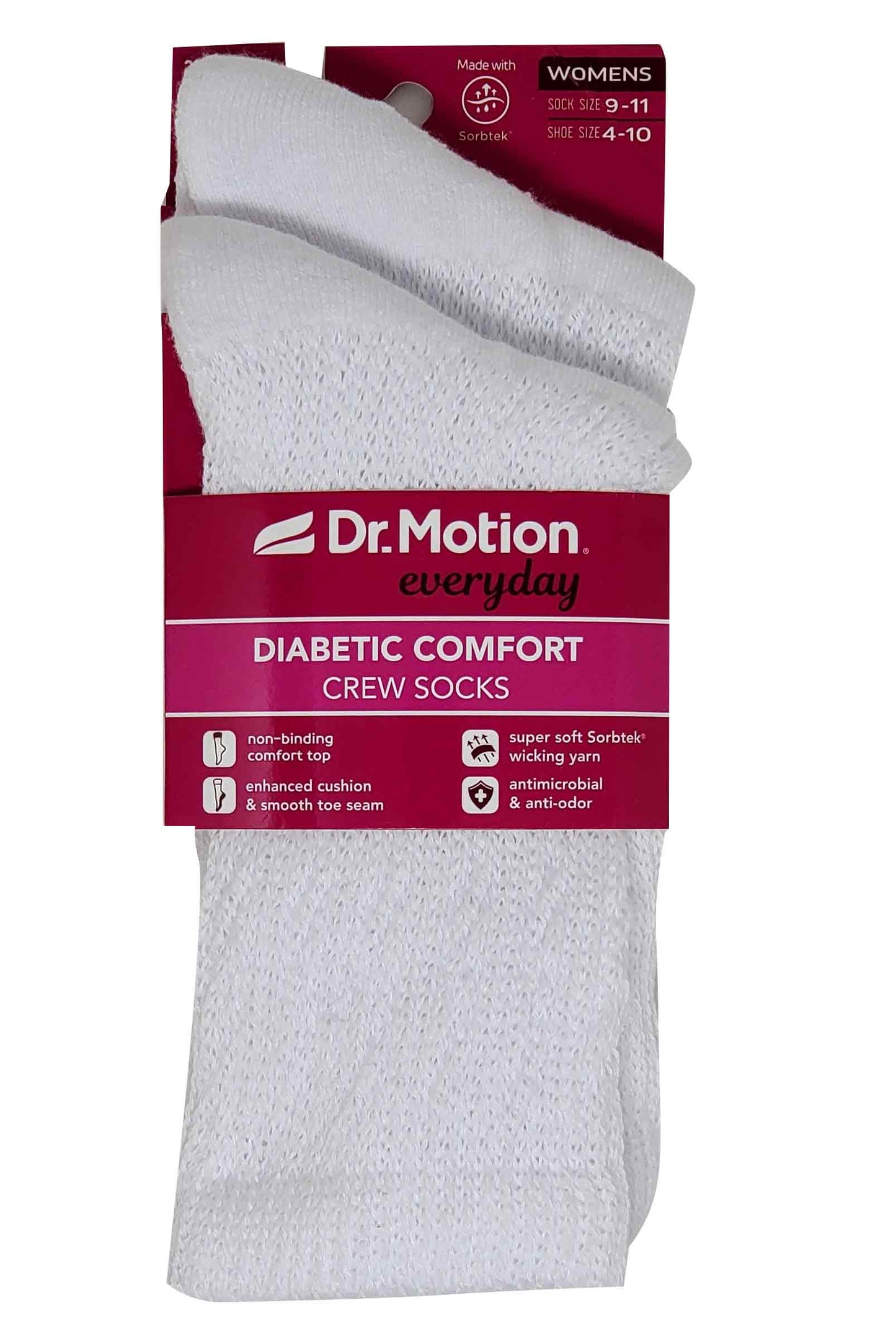 Crew Cozy Diabetic Socks | Black White Colors | Dr Motion ( 6 Pack )