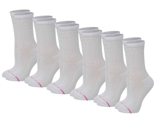 Crew Diabetic Socks | Solid Colors Half-Cushion | Dr Motion ( 6 Pack )