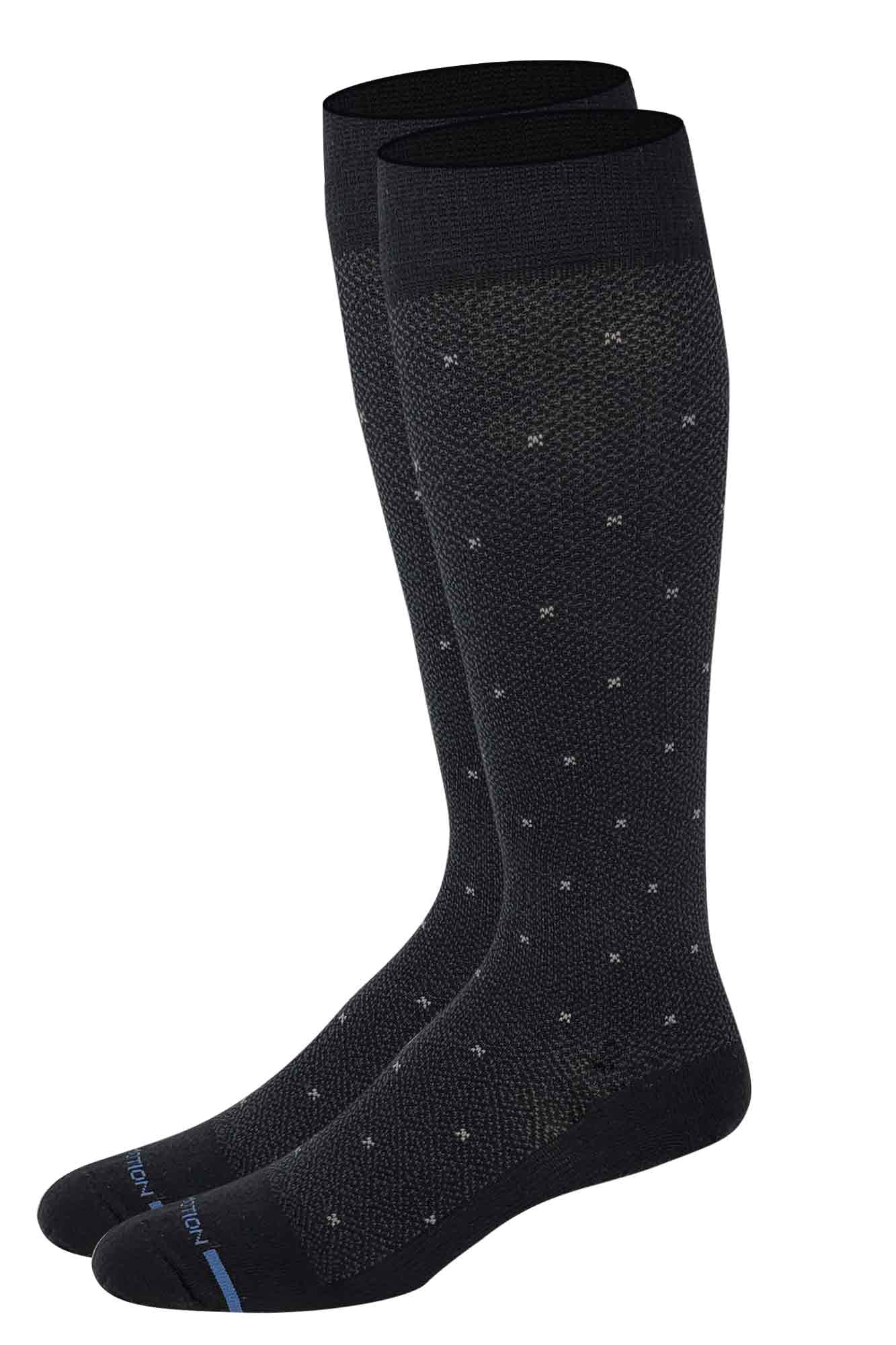 Knee-High Compression Socks | Stylish Dots Print | Dr Motion Men's (1 Pair)