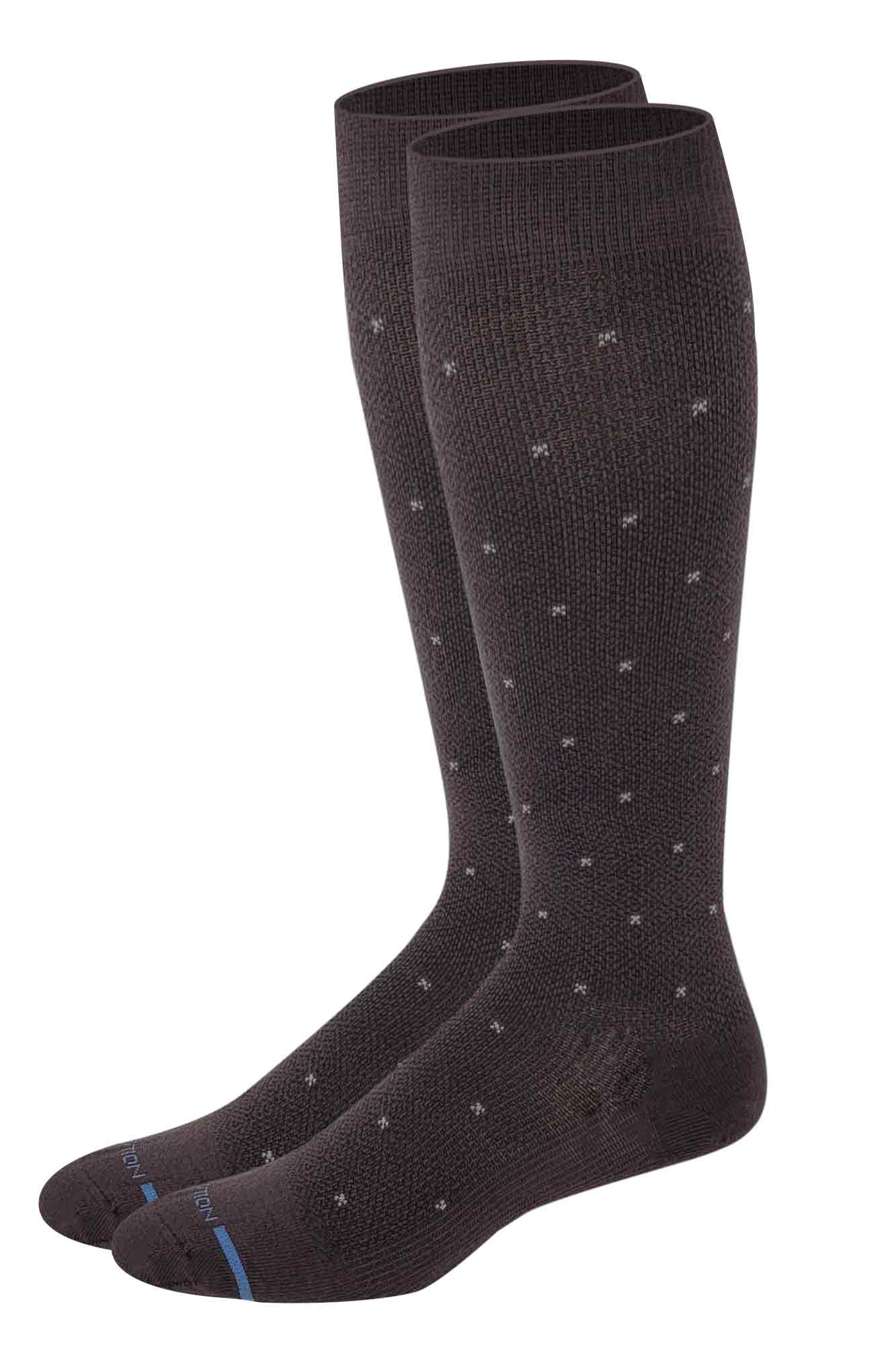 Knee-High Compression Socks | Stylish Dots Print | Dr Motion Men's (1 Pair)
