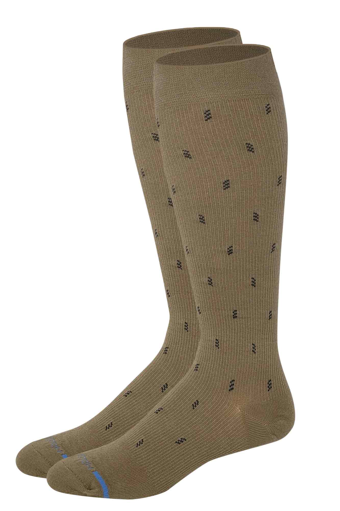 Knee-High Compression Socks | Stylish Beige | Dr Motion Men's
