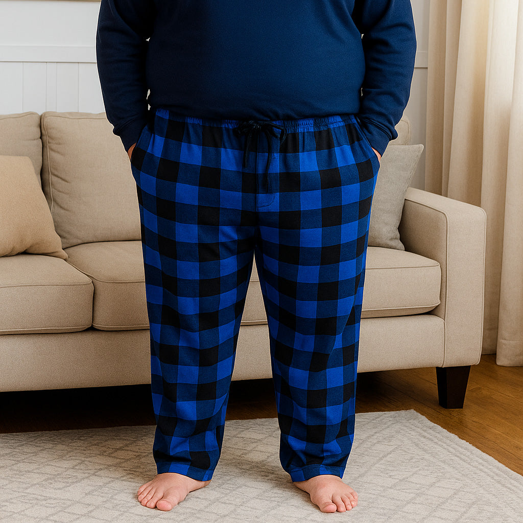 Different Touch Big & Tall men’s pajama bottoms with drawstring waistband and pockets