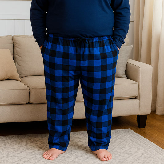 Different Touch Big & Tall men’s pajama bottoms with drawstring waistband and pockets