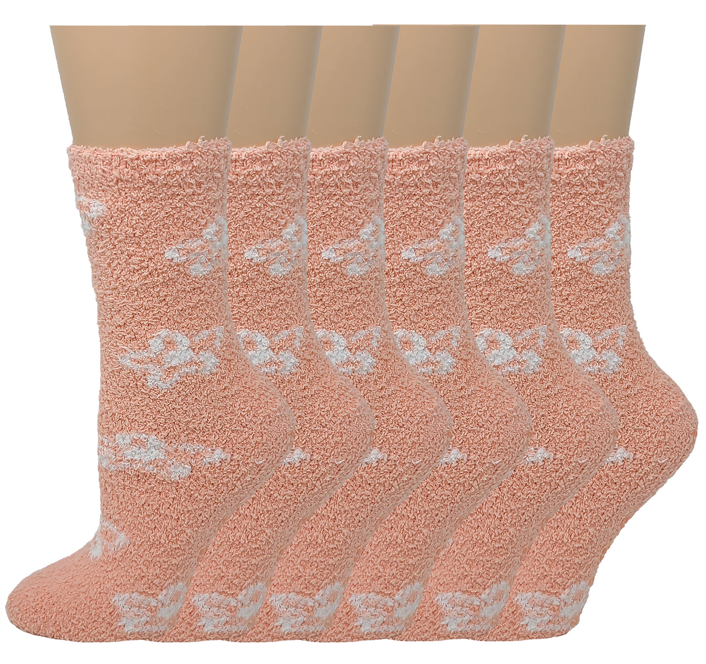 Non-slip Hospital Slipper Socks | Cozy Fuzzy Socks | Women (6 Pairs)