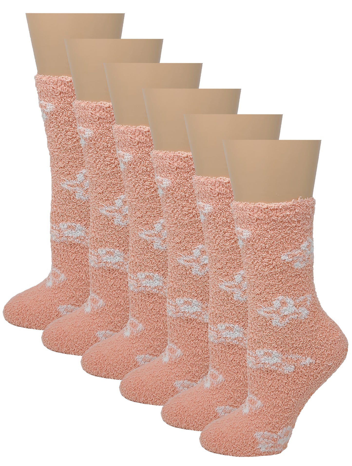 Non-slip Hospital Slipper Socks | Cozy Fuzzy Socks | Women (6 Pairs)