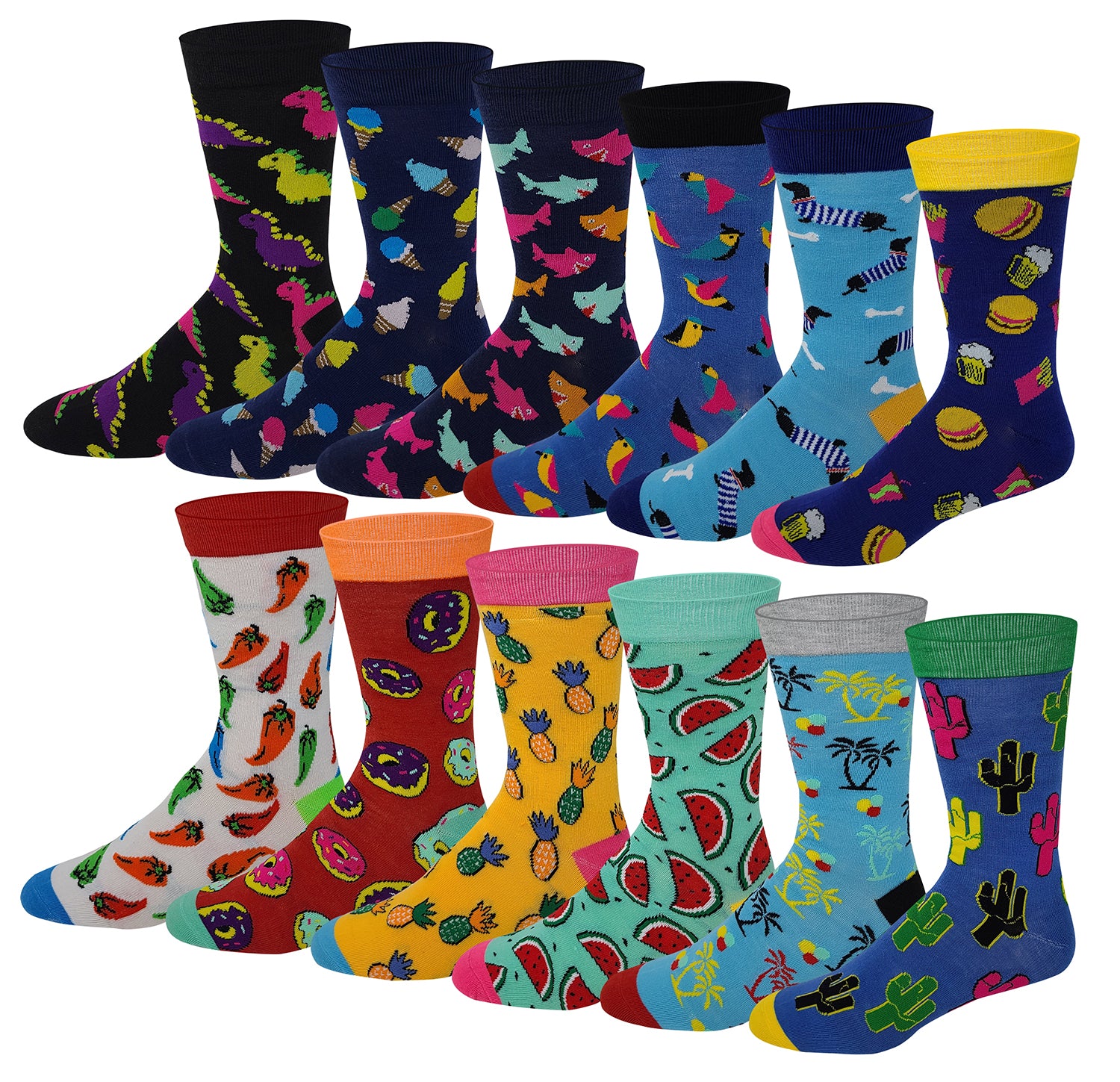 Different Touch 12 pairs Mens Assorted Cool Design Dress Socks Different Touch 12 pairs Mens Assorted Cool Design Dress Socks