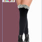 Thigh High Wool Boot Socks | Winter Cable Knit Lace on Top | Women ( 4 Pairs )