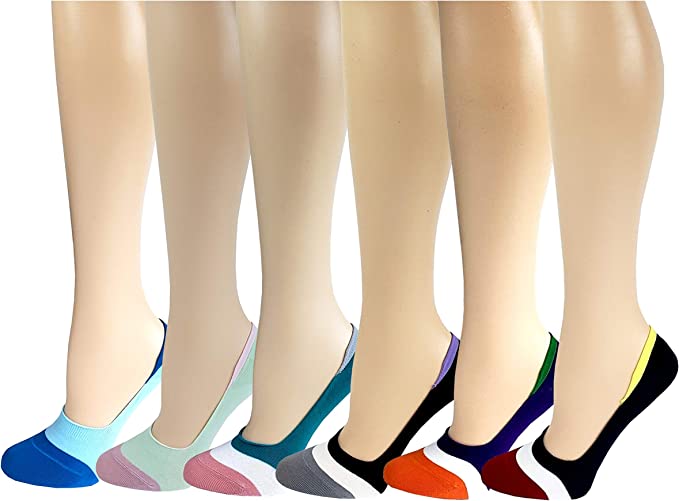 SUMONA Women's Cotton Spandex Casual Invisible Low Cut Non-Slip No Show Socks