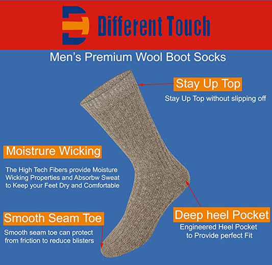 Wool Boot Socks | Merino Wool | Men's (6 pairs)