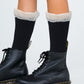 Winter Boot Crew Socks | Cable Knit with Lace | Women (6 pairs)