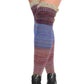 Over the Knee Socks | Assorted Color with Buttons and Lace (4 Pairs)