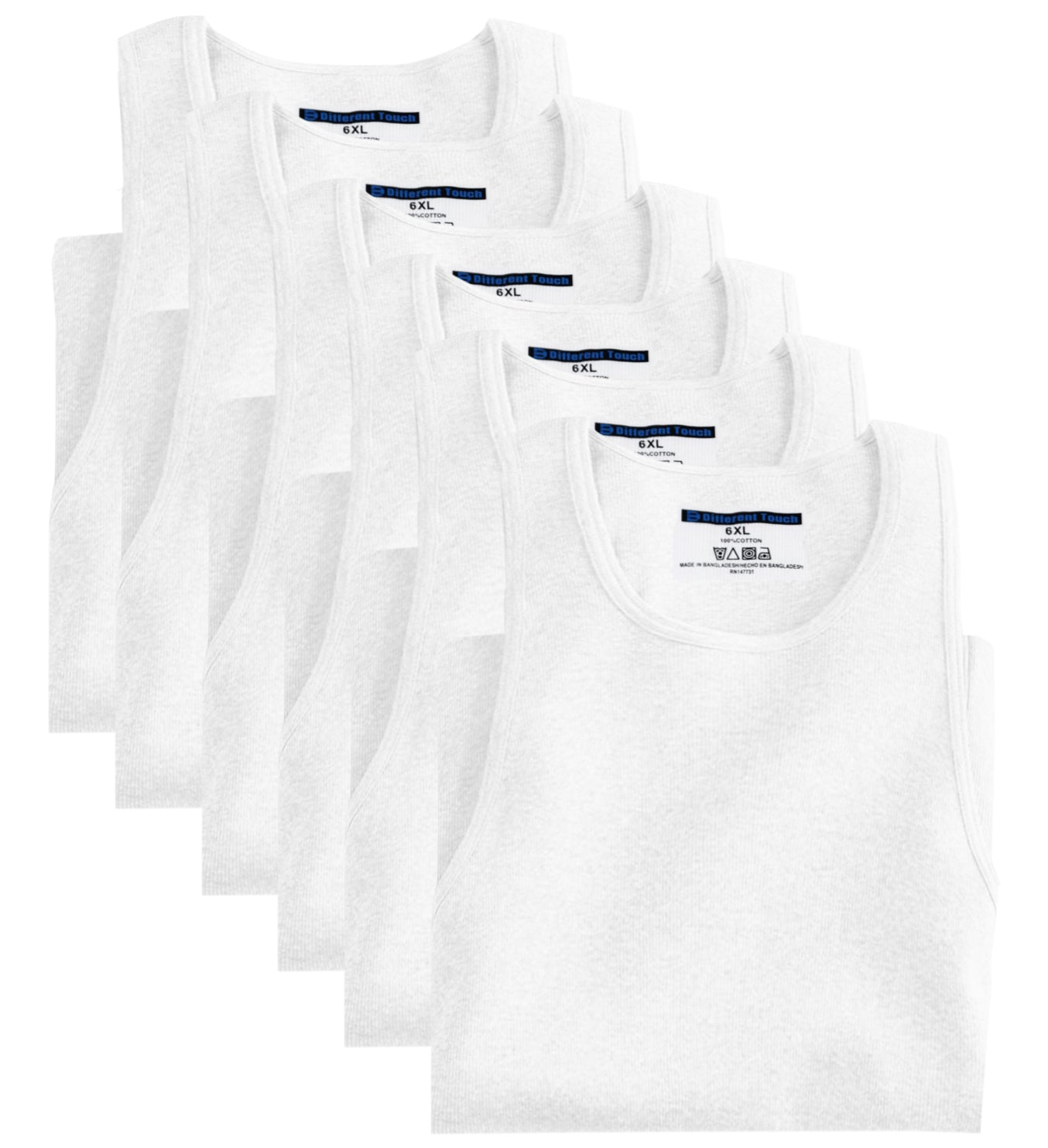 Muscle Ribbed Undershirts Tank Tops | BIG and TALL | Men's (6 Pack)