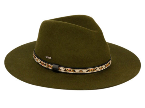 Wide Brim Fedora with Woven Tribal Band | Epoch Women