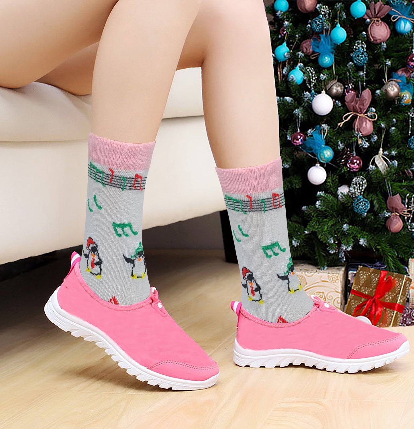 Crew Socks | Christmas novelty Design | Women (6 Pairs)
