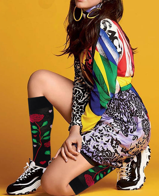 Women Happy Mother's Day Valentine's Knee-High Socks || Sumona