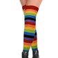 Thigh High Over the Knee Socks | Classic Rainbow Wide Stripes | Women (6 Pairs)