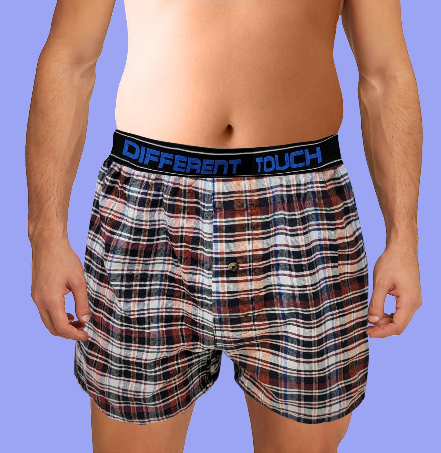 Boxer Shorts Woven Plaid Underwear | BIG and TALL Exposed Waistband | Men's (6 Pack)