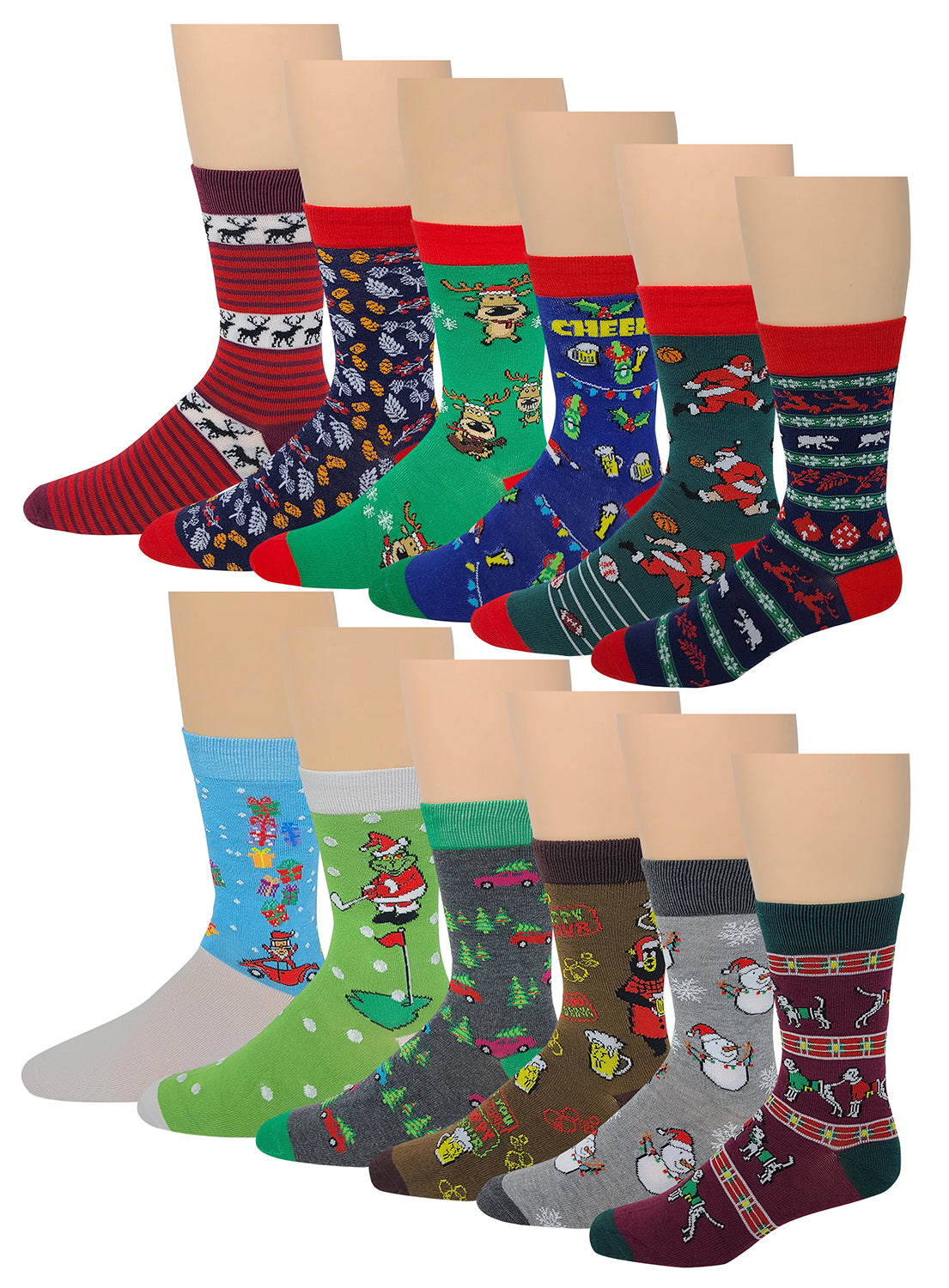 men christmas dress socks Men's Beer Cheers From New Years Day to New Years Eve Ainuno Red Christmas Socks for