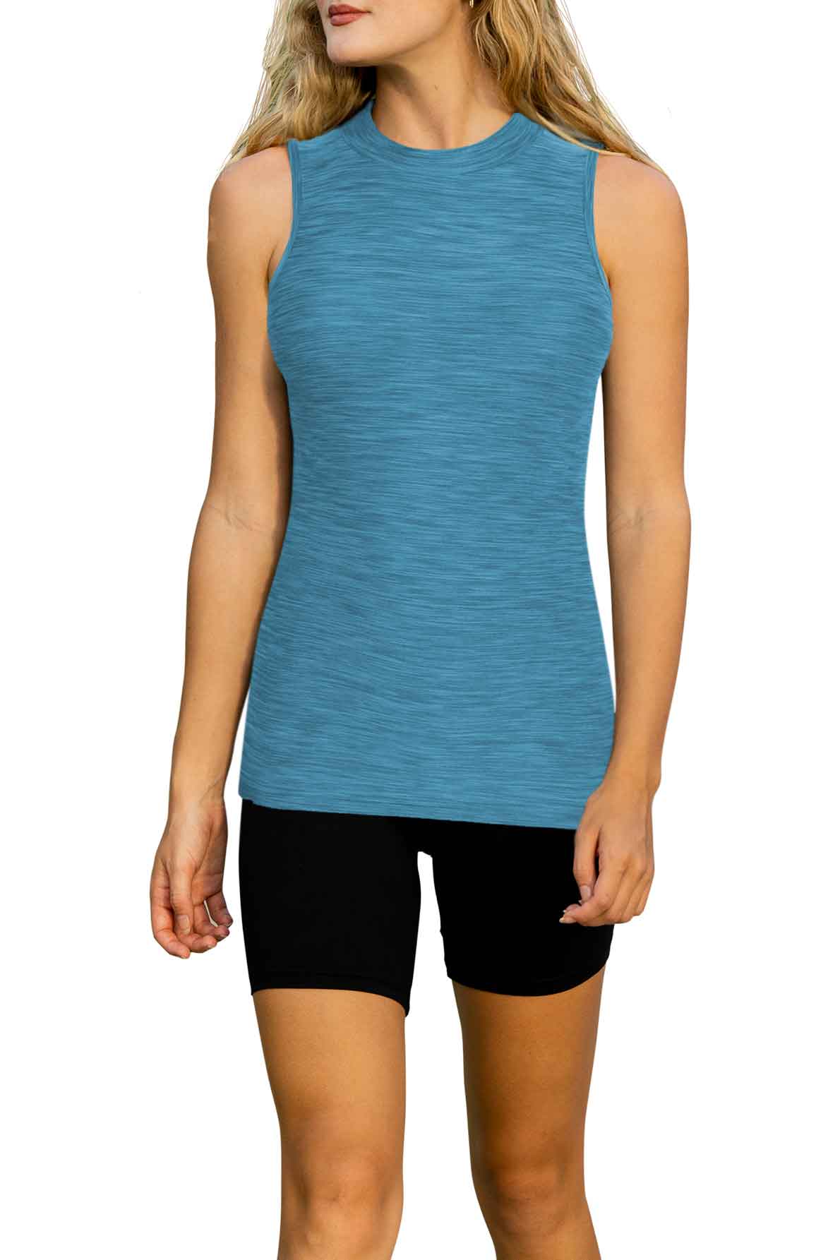 Mock Neck Tank Top | Everyday Casual Sport Yoga Women