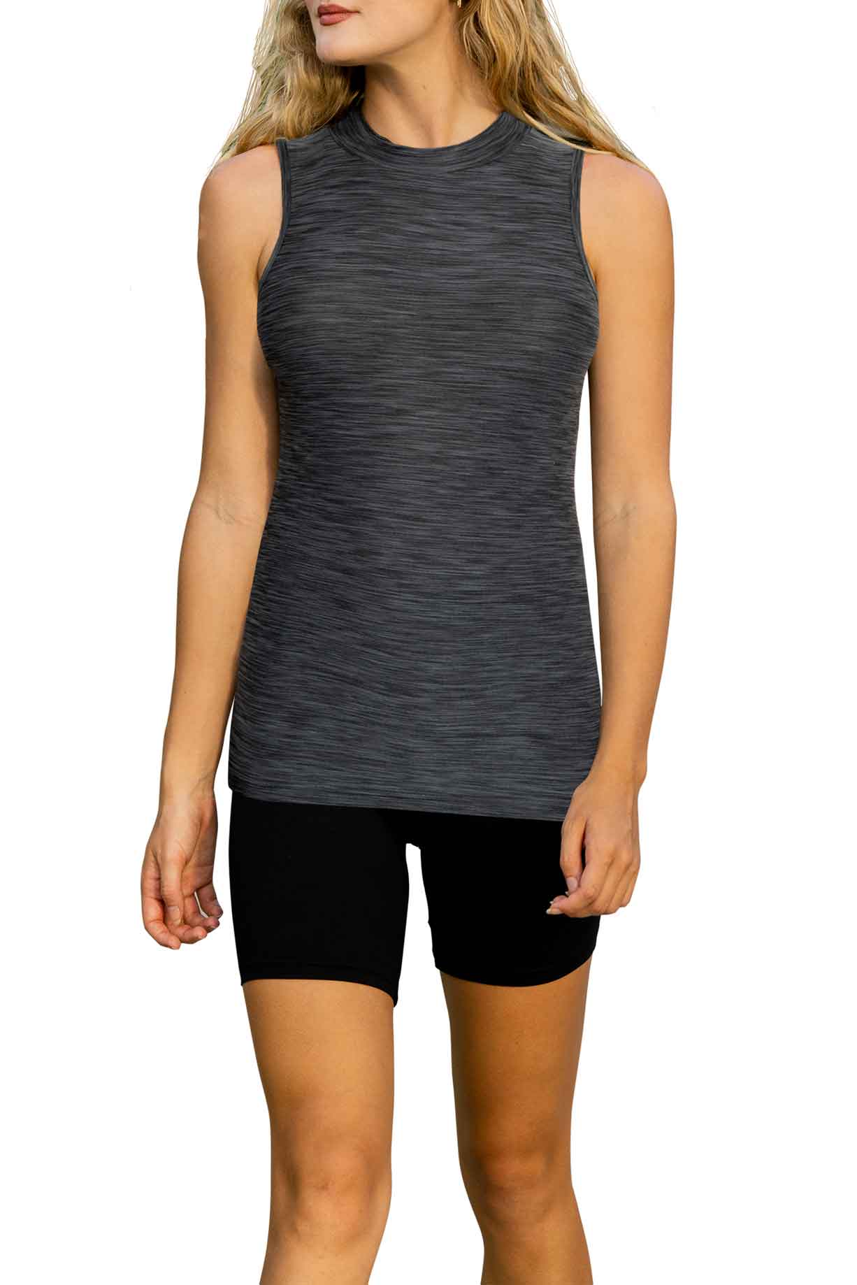 Mock Neck Tank Top | Everyday Casual Sport Yoga Women