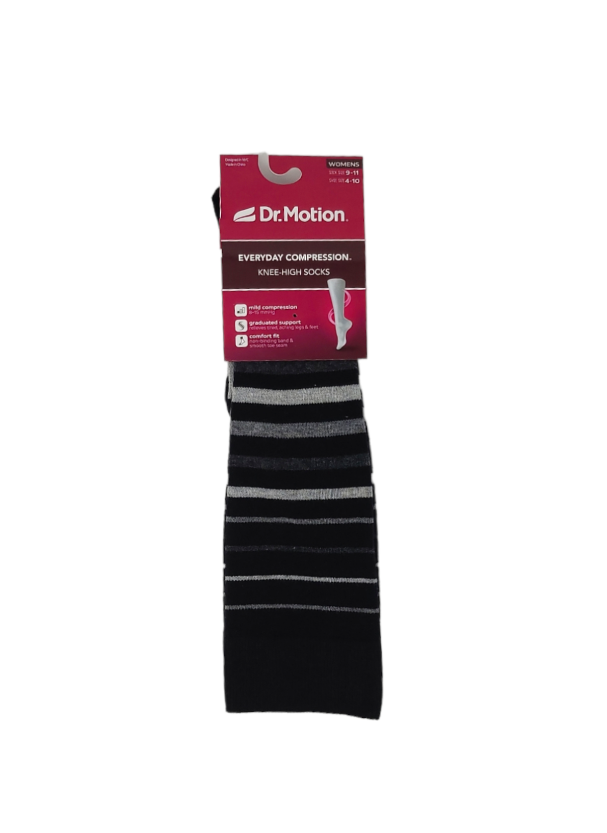 Dr. Motion Women Block Stripes Compression Knee High Socks