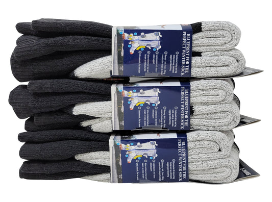 Wool Blend Thermal Socks | Heavy Weight Extreme Weather | Men's (6 Pairs)