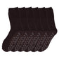 Non-Slip Lounge Slipper Socks | Cozy Plain Colors | Unisex (6 pairs)