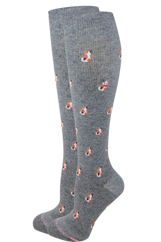 Knee High Compression Socks | Cute Cat Design | Women's (1 Pair)
