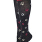 Knee High Compression Socks | Paw Prints Design | Women's (1 Pair)