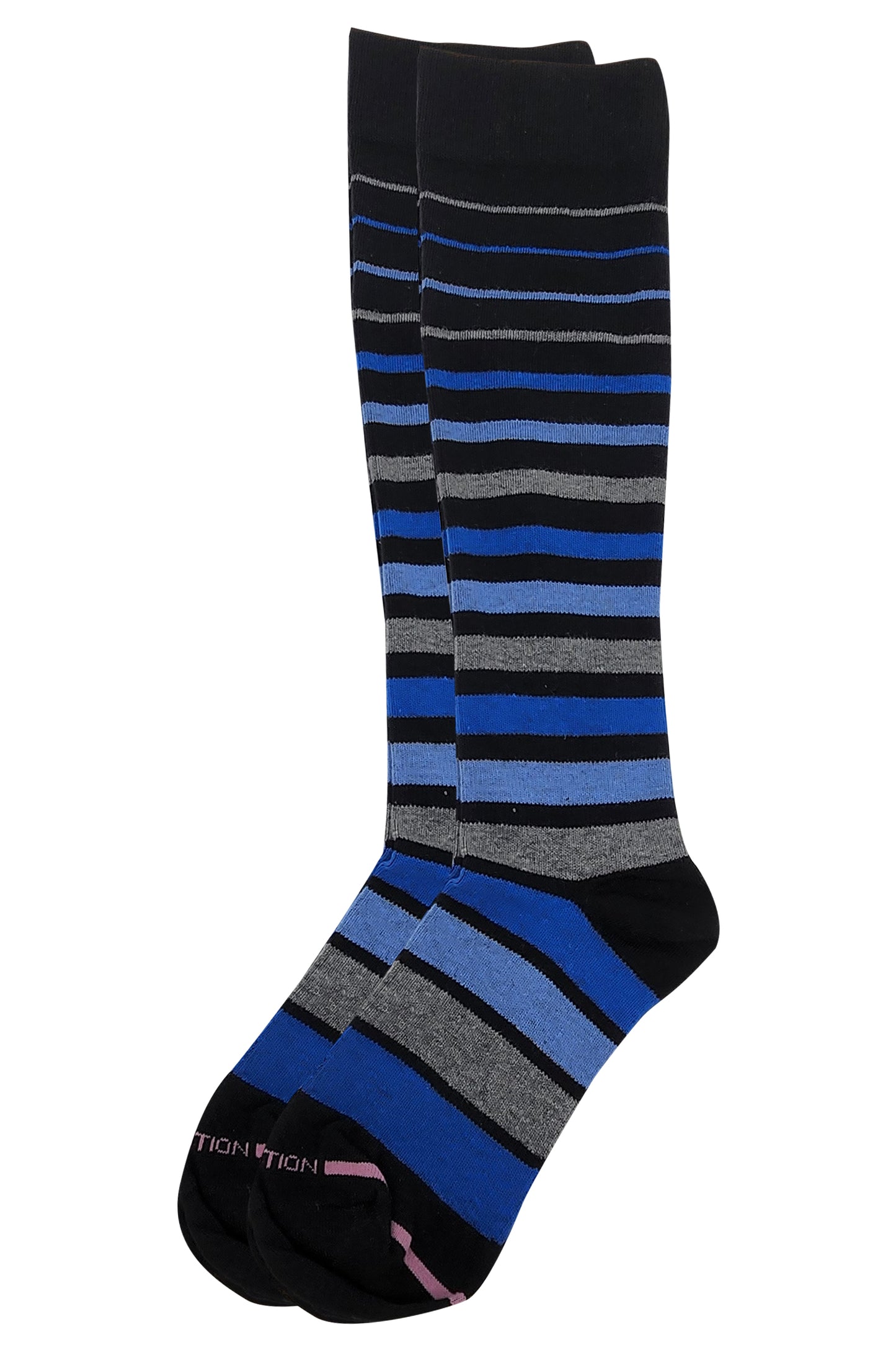 Dr. Motion Women Block Stripes Compression Knee High Socks