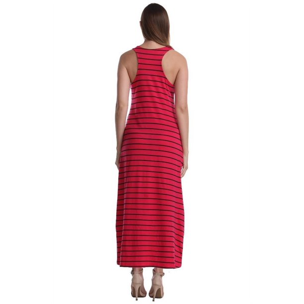 SUMONA Women Long Stripe Tank Tops Ankle Length Maxi Dress