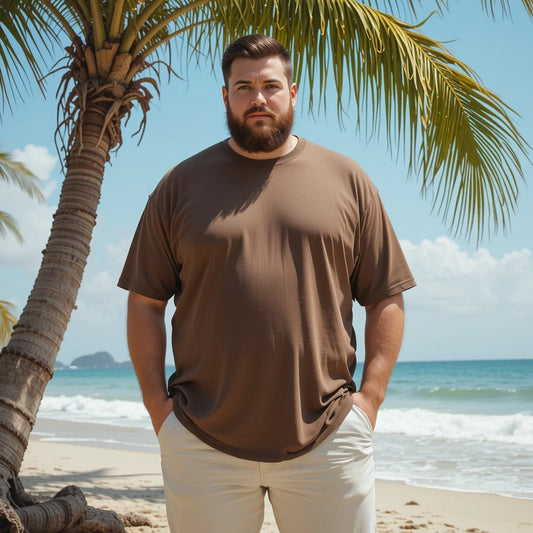 A Big and Tall Man wearing T-Shirt