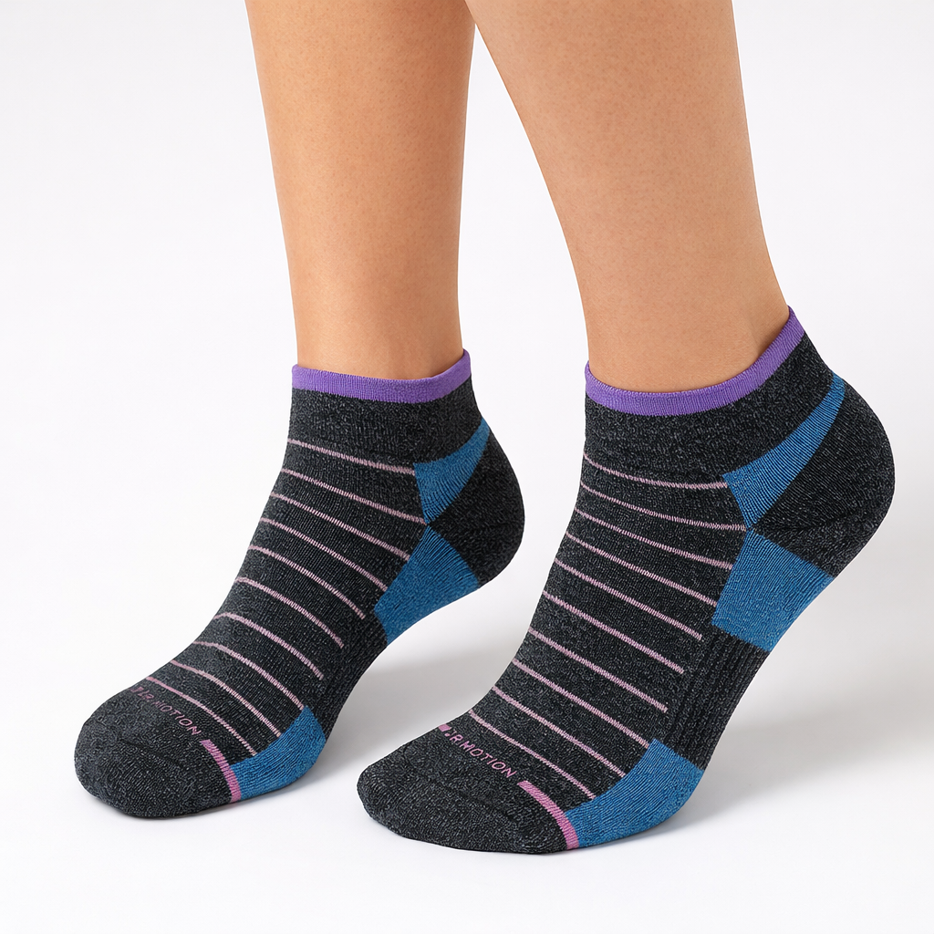 A Woman wearing this Dr. Motion quarter compression socks