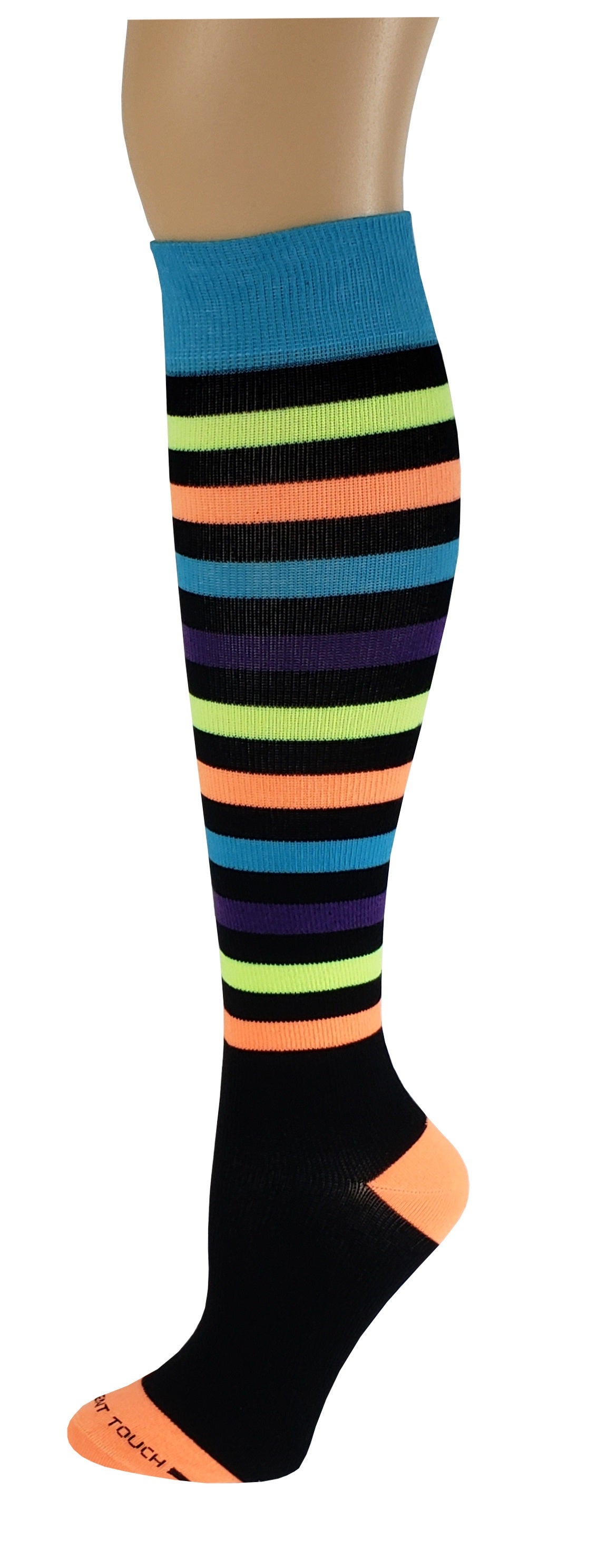 Women Bright Stripes Compression Knee High Socks