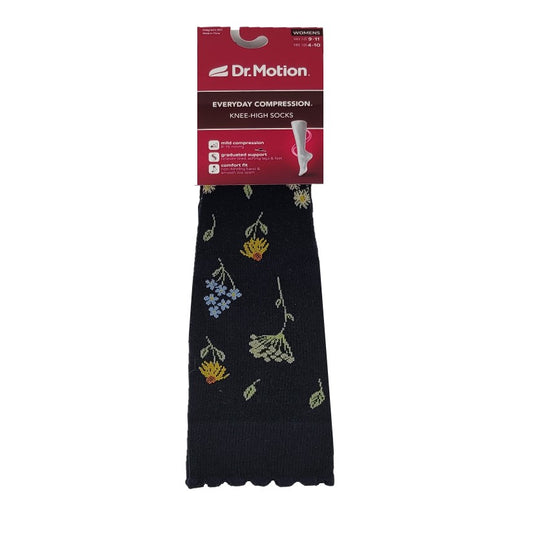 Knee High Compression Socks | Dr. Motion Wildflowers | Women (1 Pair)